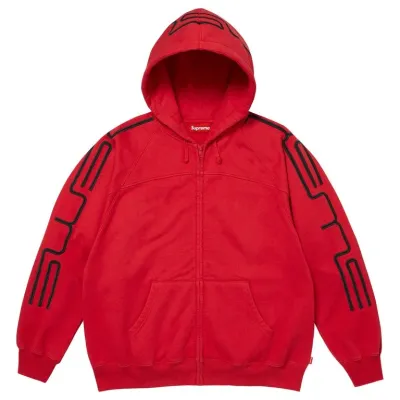 SUPREME CONNECTED ZIP UP HOODED RED