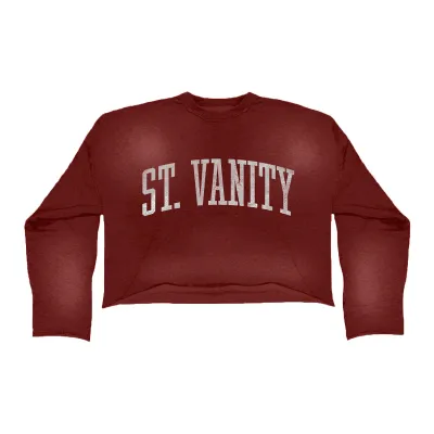 SAINT VANITY BURGUNDY ASH CREWNECK