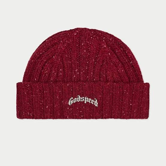 GODSPEED OG EMBLEM BURGUNDY SPECKLE BEANIE