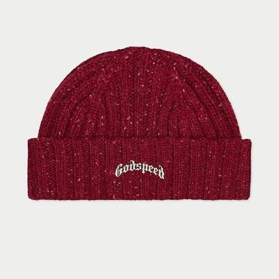 GODSPEED OG EMBLEM BURGUNDY SPECKLE BEANIE