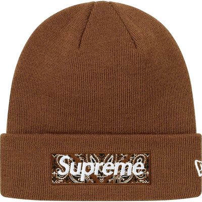 SUPREME NEW ERA DARK BROWN BOX LOGO BEANIE