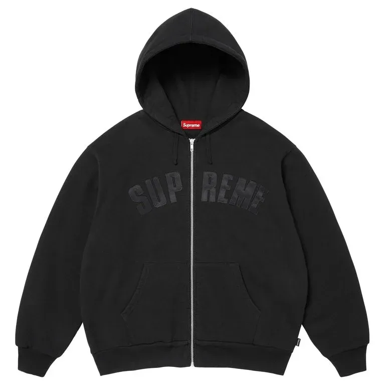 SUPREME ARC THERMAL LINED ZIP UP SWEATSHIRT BLACK