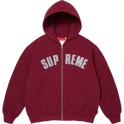 SUPREME ARC THERMAL LINED ZIP UP SWEATSHIRT CARDINAL