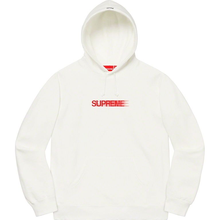 SUPREME MOTION HOODED SWEATSHIRT WHITE/RED