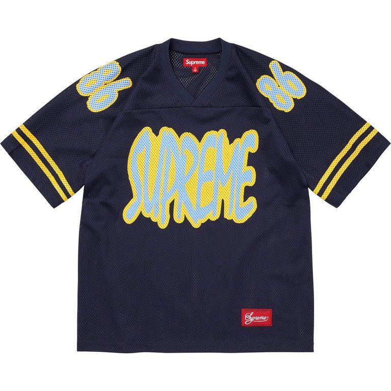 SUPREME REFLECTIVE FOOTBALL JERSEY NAVY