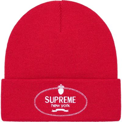 SUPREME RED CREST BEANIE