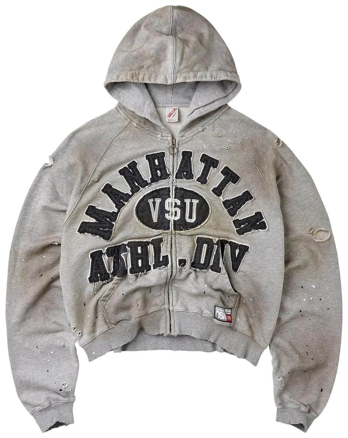 VALE MANHATTAN ZIP UP HOODIE GREY