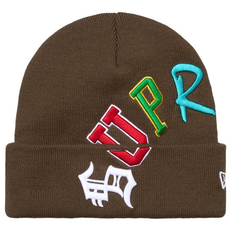 SUPREME NEW ERA ARC BEANIE BROWN