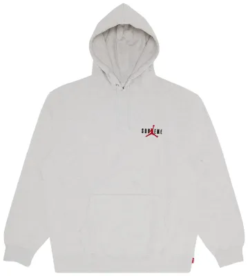 AIR JORDAN X SUPREME ASH GREY HOODED SWEATSHIRT