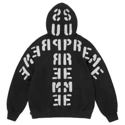 SUPREME MIRROR APPLIQUE HOODED SWEATSHIRT BLACK