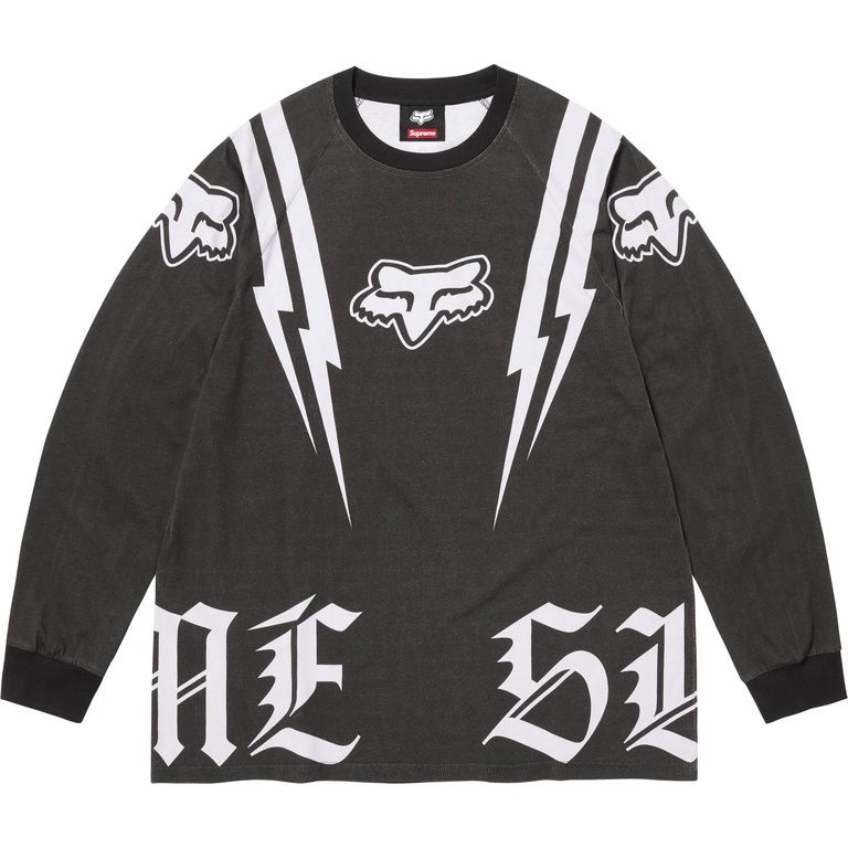 SUPREME FOX RACER LS BLACK/WHITE JERSEY