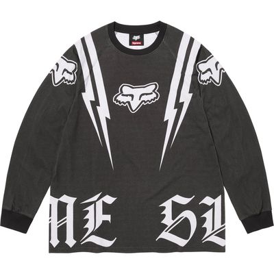 SUPREME FOX RACER LS BLACK/WHITE JERSEY