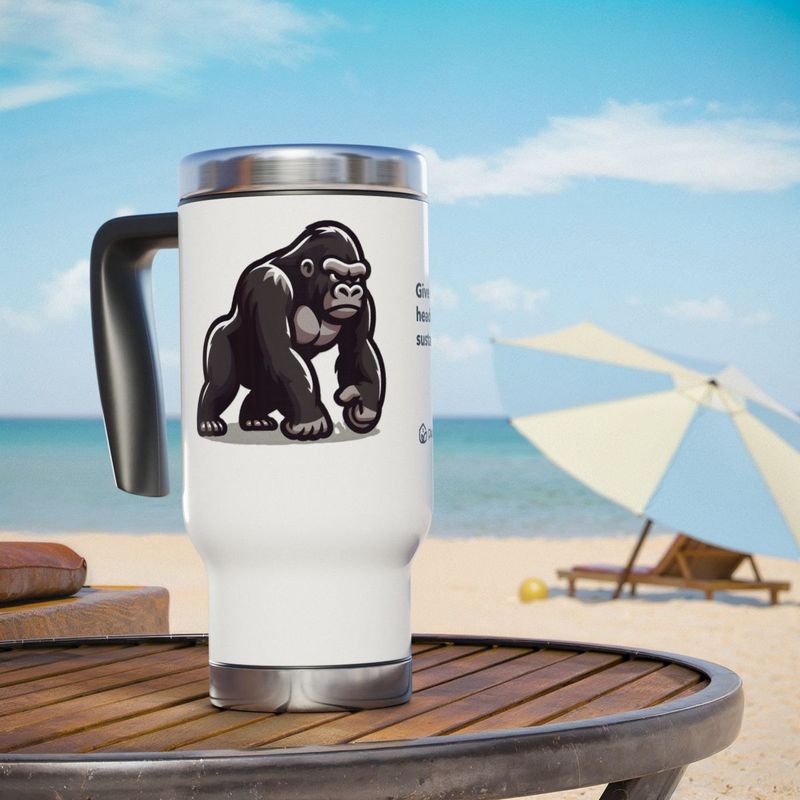 Gorilla Stainless Steel Travel Mug with Handle, 14oz (0.41 liters)