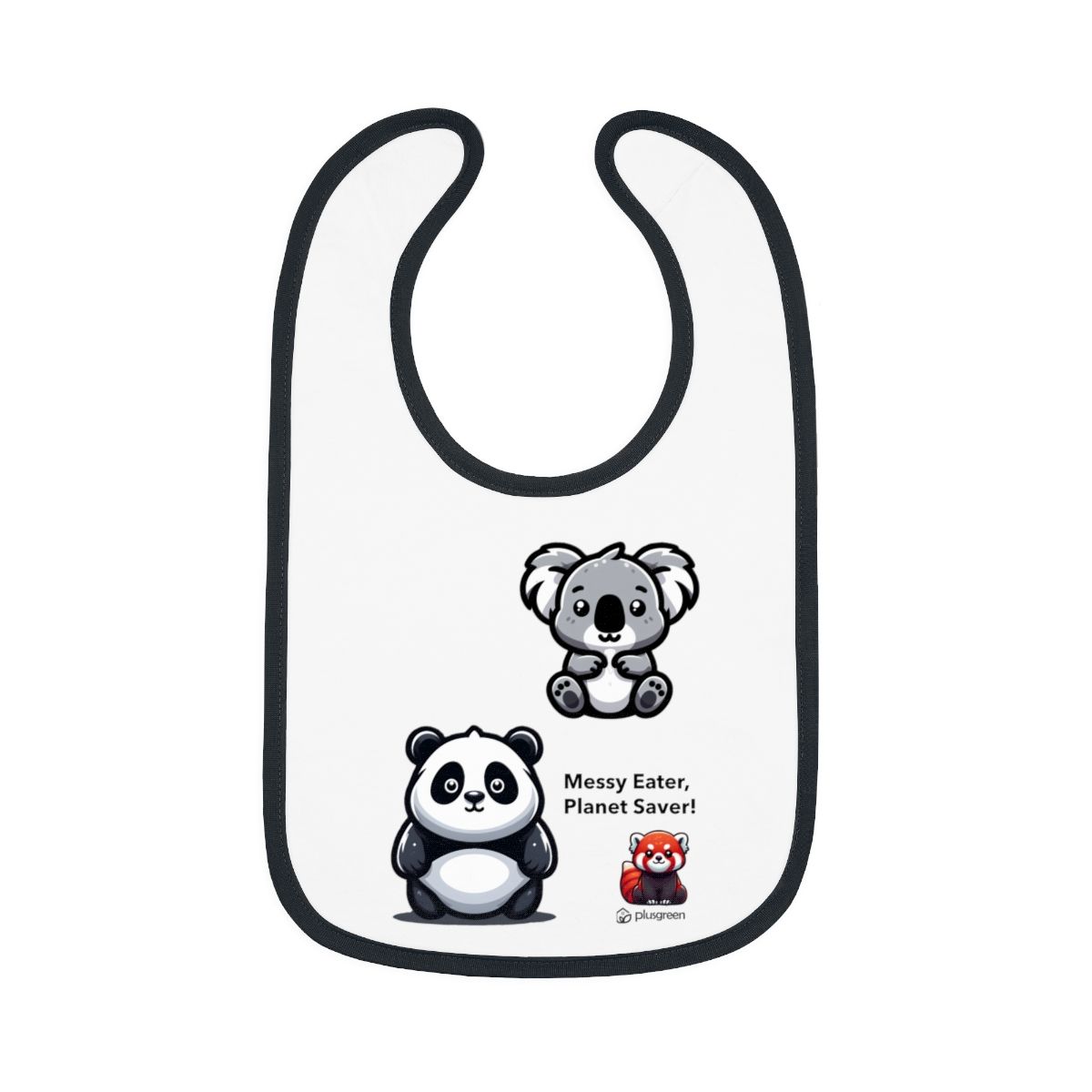 Baby Contrast Trim Jersey Bib, Colors: White/Black, Sizes: One size