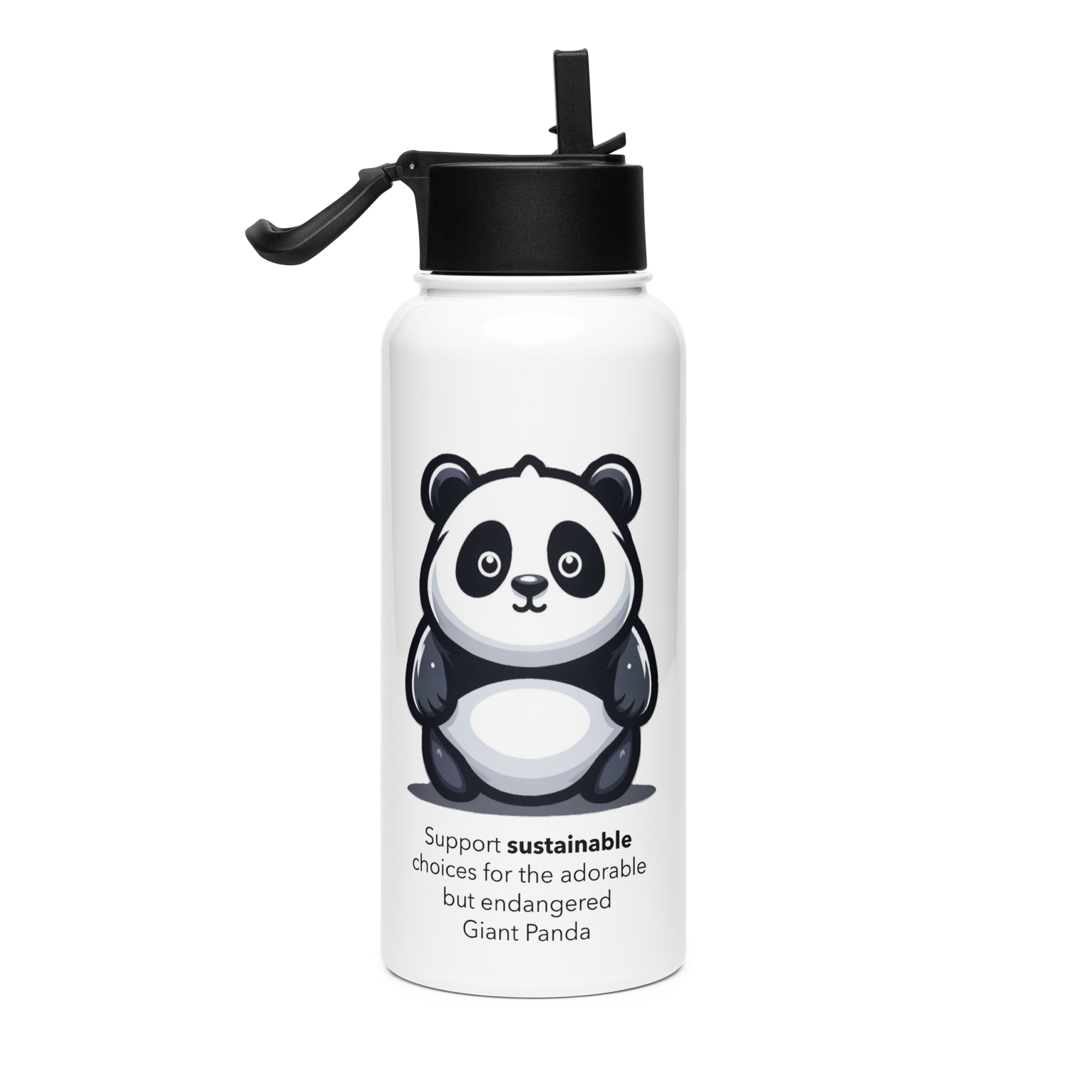 Giant Panda Stainless Steel Water Bottle