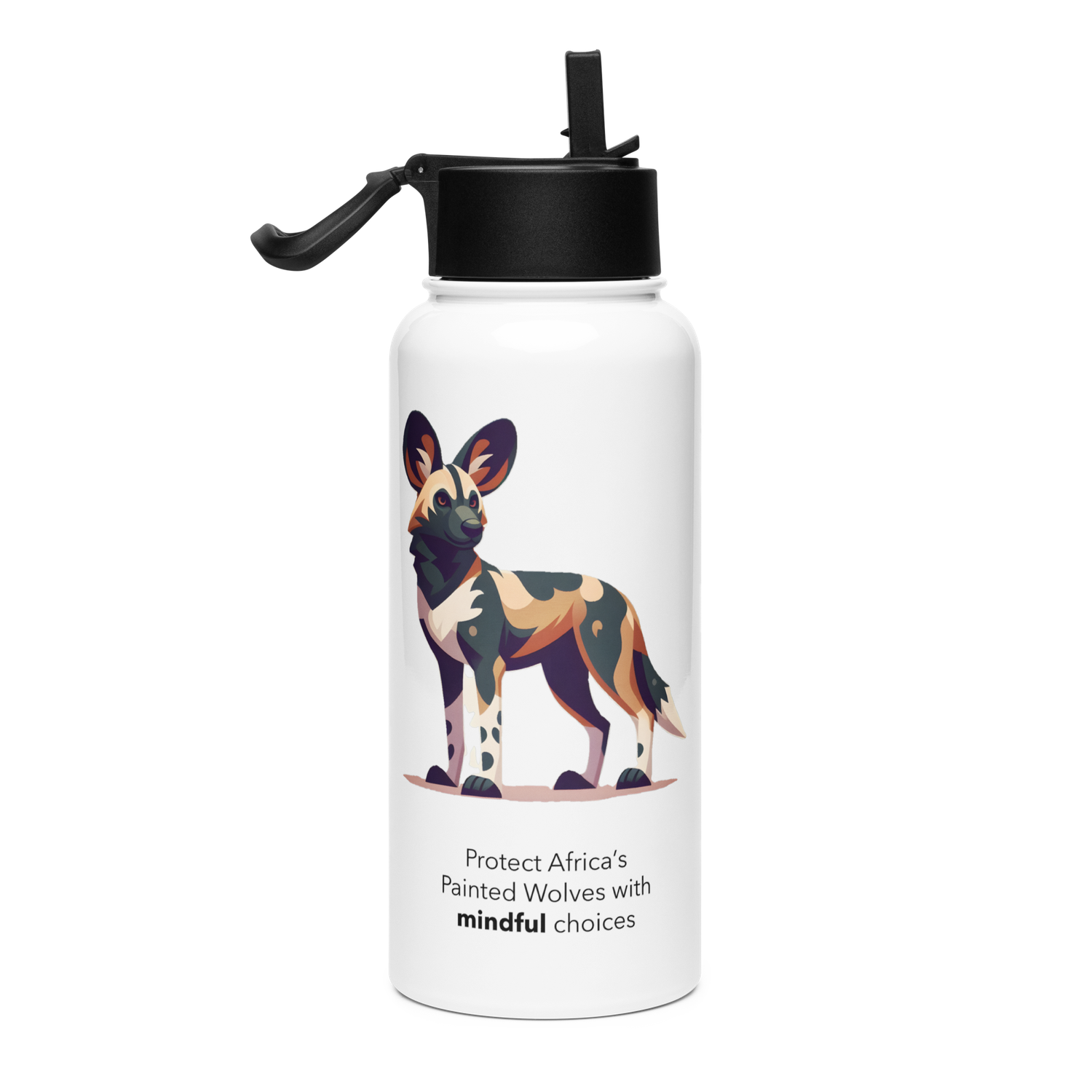 African Wild Dog Stainless Steel Water Bottle