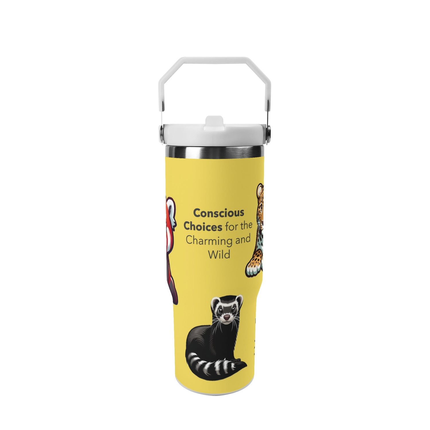 Conscious Choices tumbler - compatible with car cup holders (Mustard Yellow)