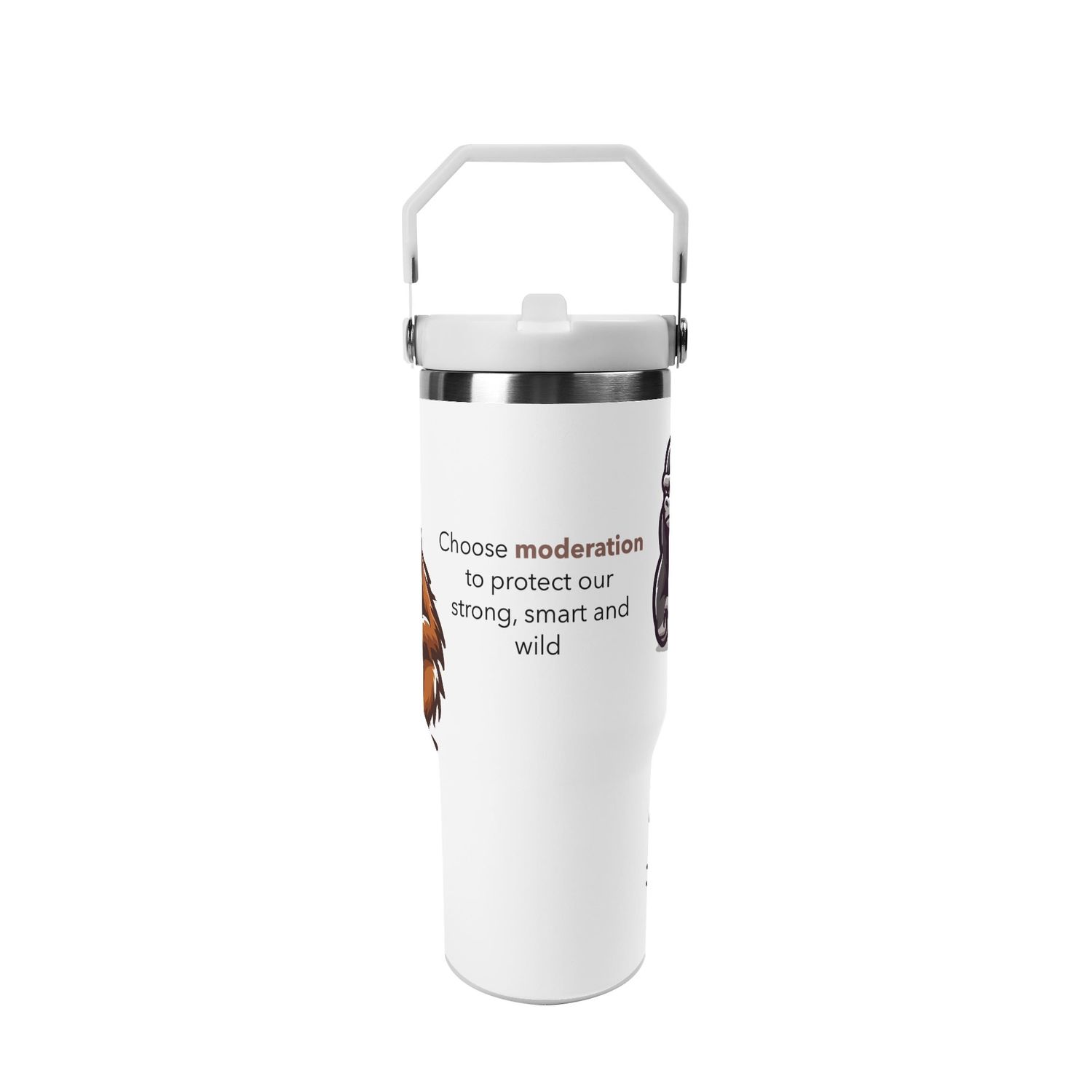 Choose Moderation tumbler - compatible with car cup holders (white)
