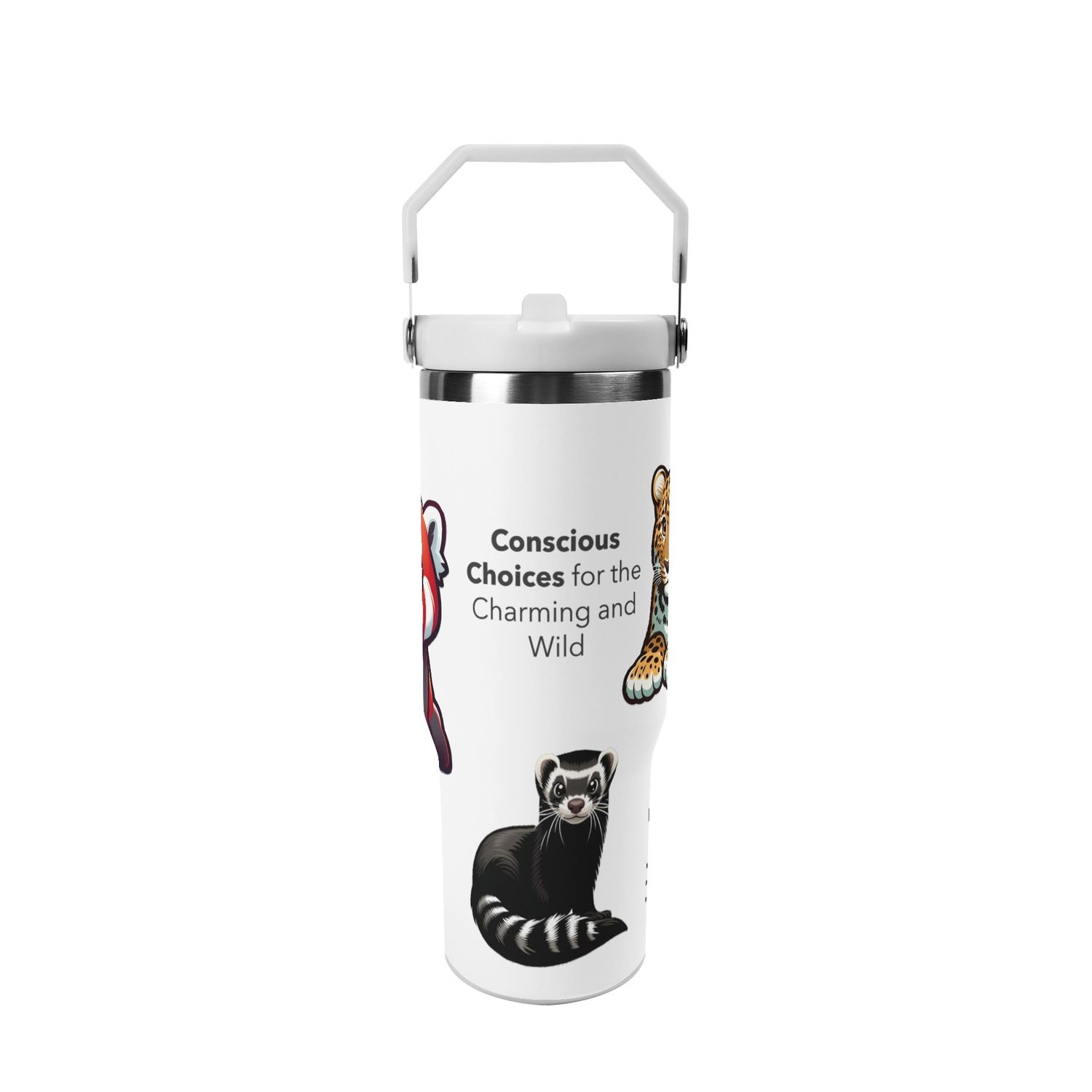 Conscious Choices tumbler - compatible with car cup holders (white)