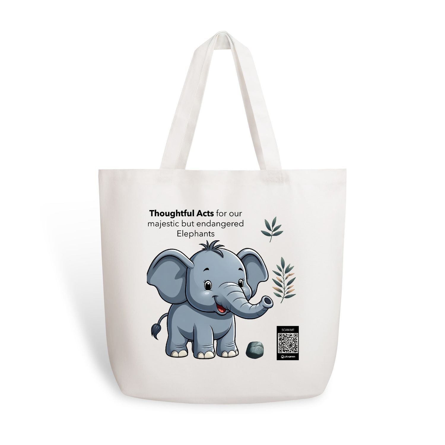 Elephant Cotton Tote Bag