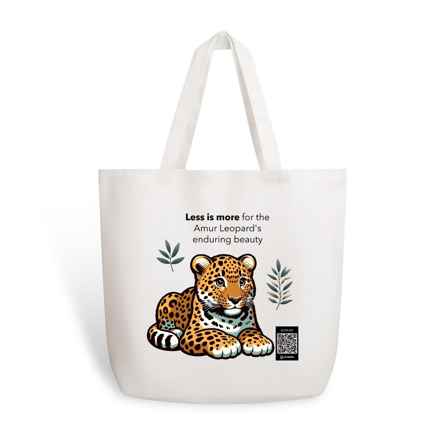 Amur Leopard Cotton Tote Bag