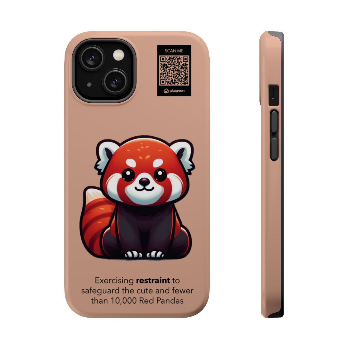 Red Panda Phone Case - MagSafe® compatible (Tough, Pale Taupe)
