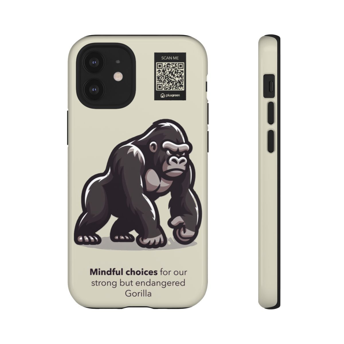 Gorilla Phone Case (Tough, Pale Yellow)
