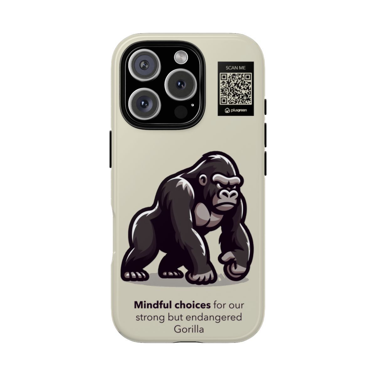 Gorilla Phone Case (Tough, Pale Yellow), Finishes: Glossy, Phone models: iPhone 16 Pro