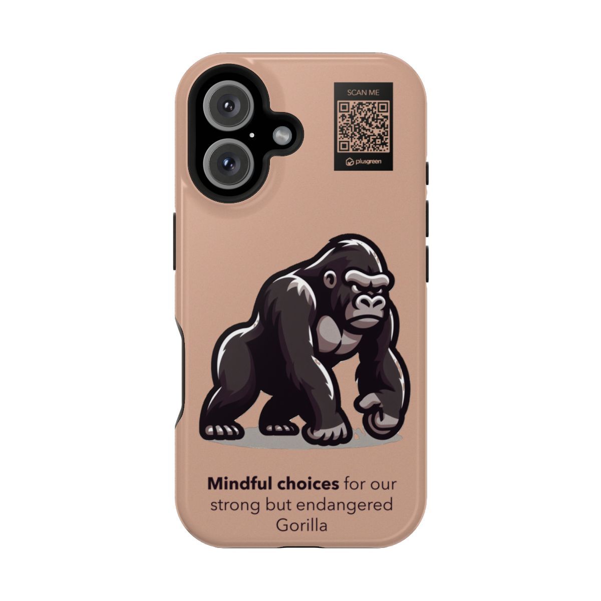 Gorilla Phone Case - MagSafe® compatible (Tough, Pale Taupe), Surfaces: Glossy, Phone models: iPhone 16