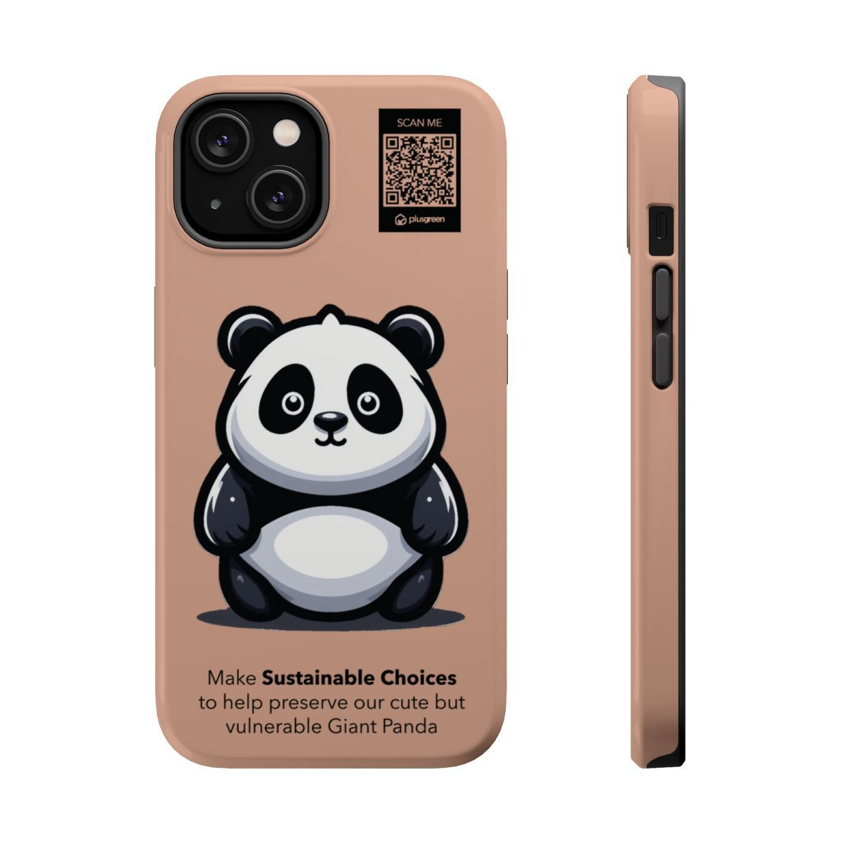 Giant Panda Phone Case - MagSafe® compatible (Tough, Pale Taupe)