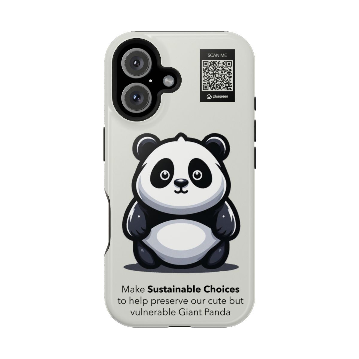 Giant Panda Phone Case - MagSafe® compatible (Tough, Moon Mist), Surfaces: Glossy, Phone models: iPhone 16