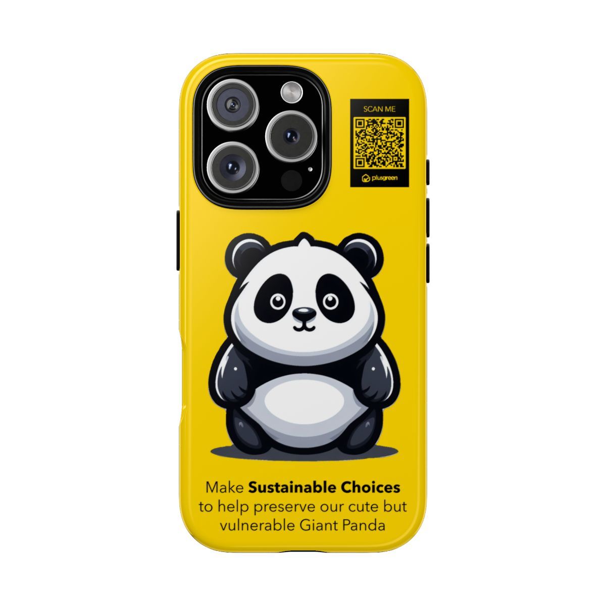 Giant Panda Phone Case (Tough, Gold), Finishes: Glossy, Phone models: iPhone 16 Pro