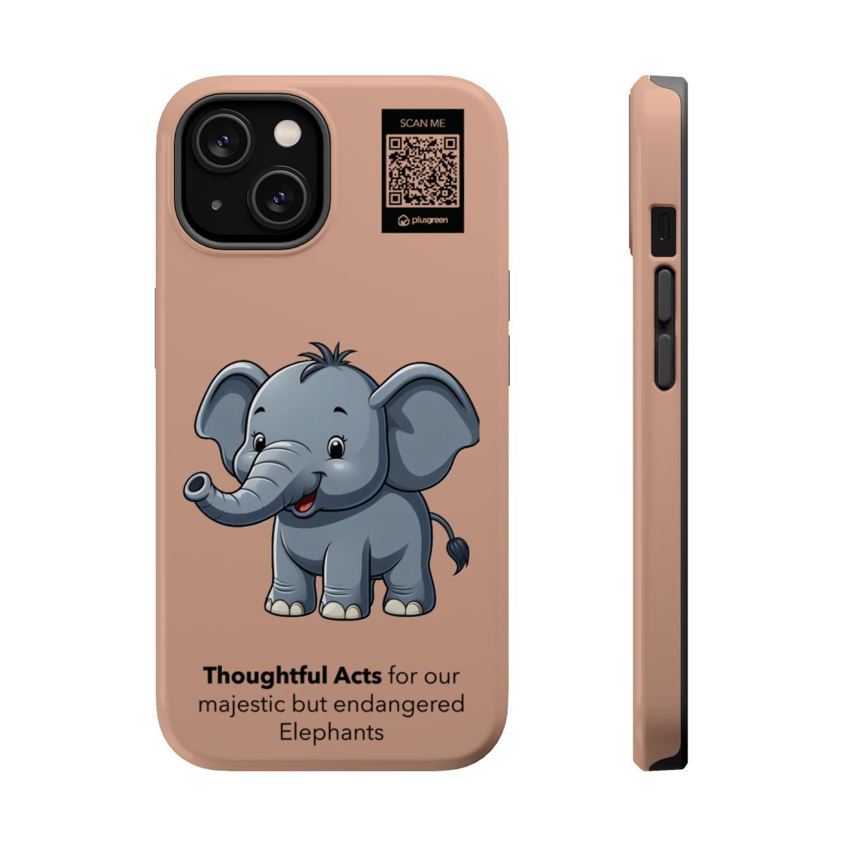 Elephant Phone Case - MagSafe® compatible (Tough, Pale Taupe)