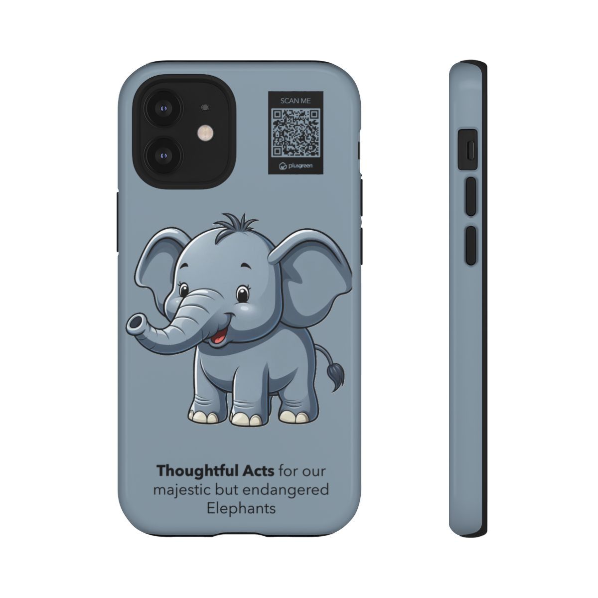 Elephant Phone Case (Tough, Grayish Blue)