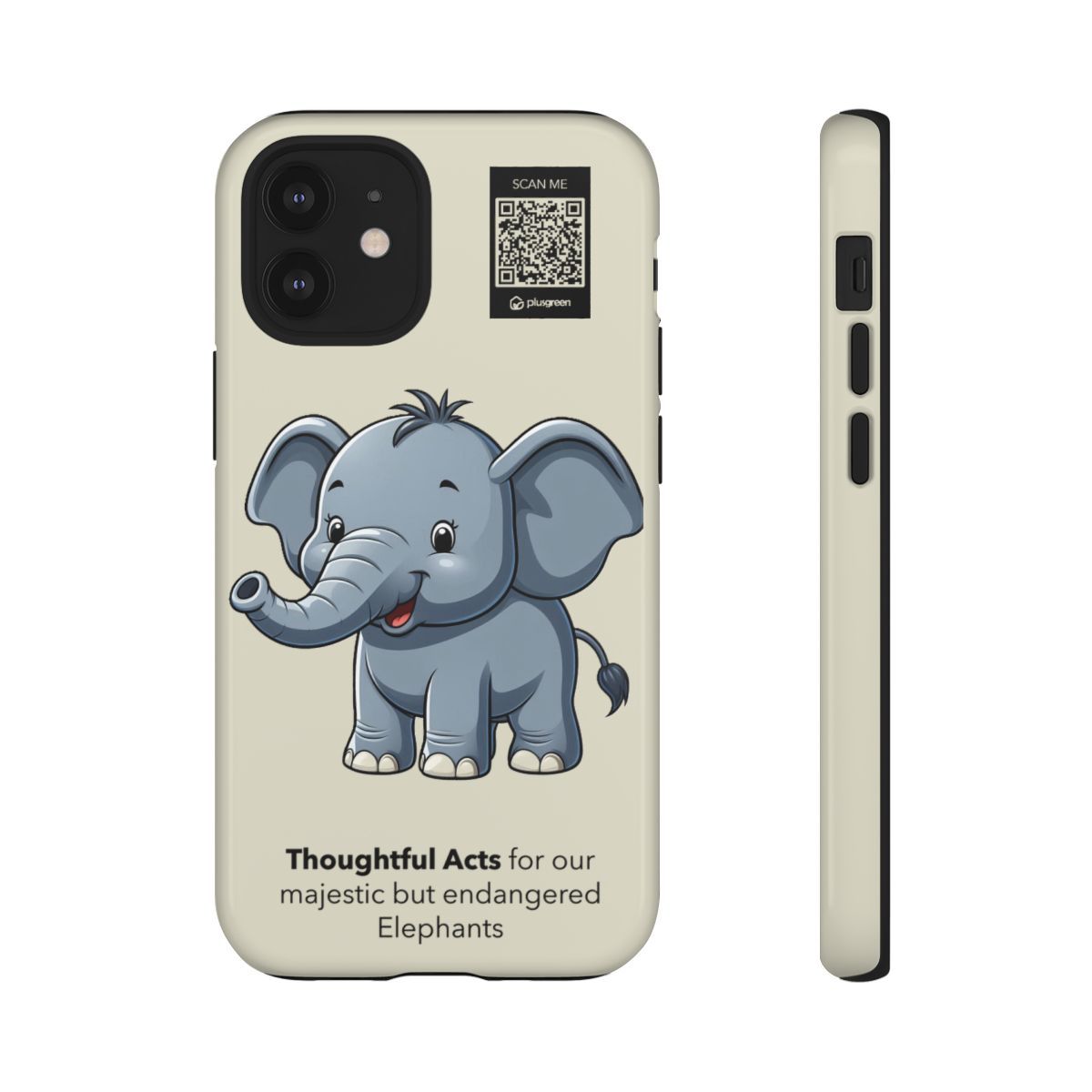 Elephant Phone Case (Tough, Light Beige)