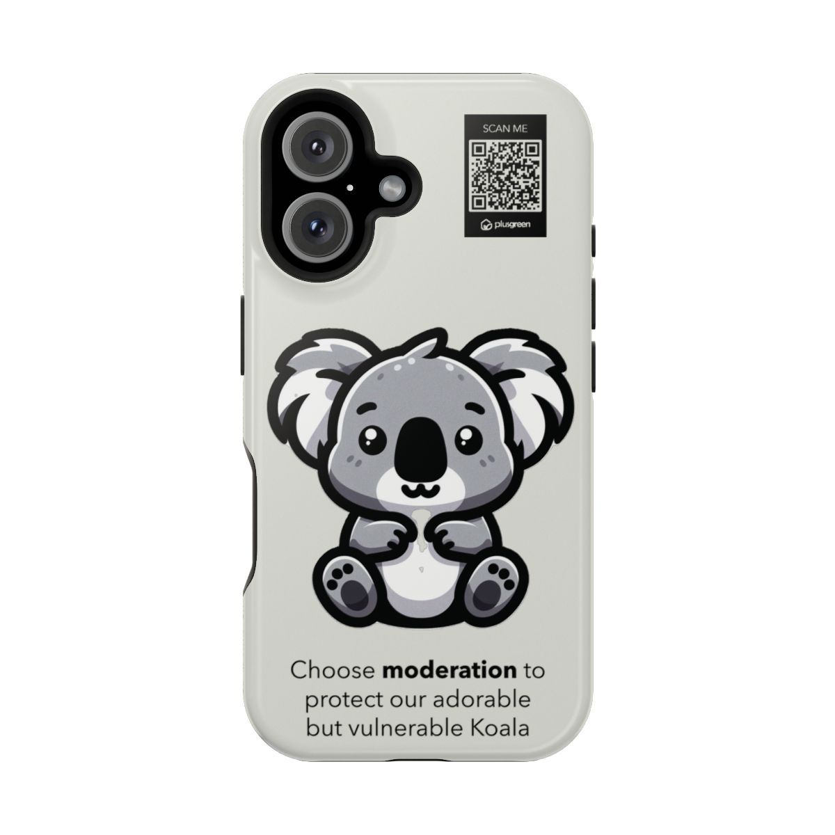 Koala Phone Case - MagSafe® compatible (Tough, Moon Mist), Surfaces: Glossy, Phone models: iPhone 16