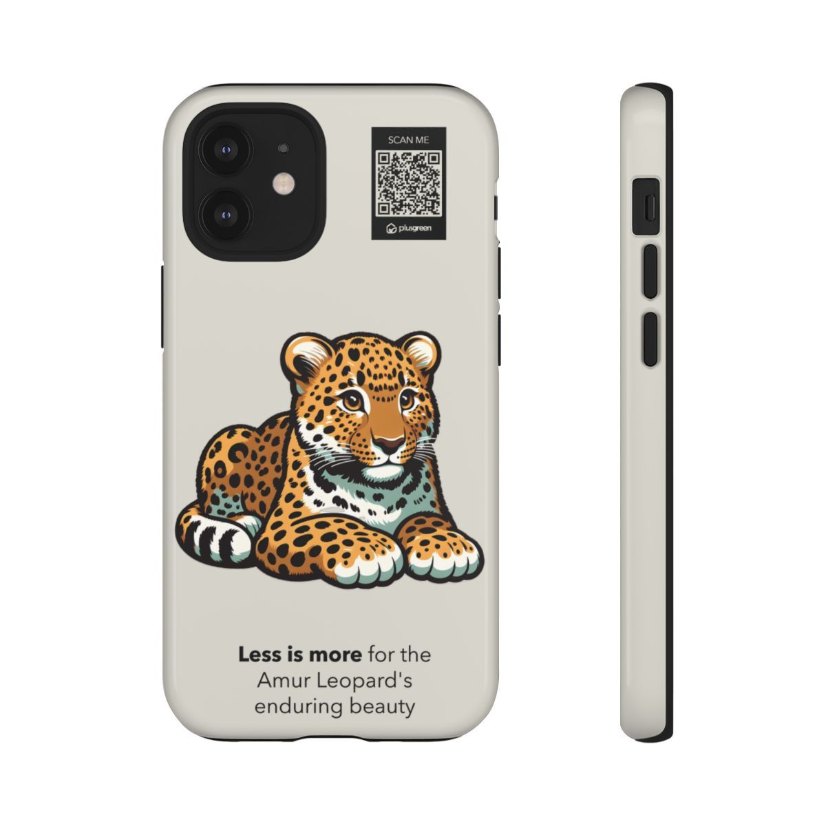 Amur Leopard Phone Case (Tough, Linen)