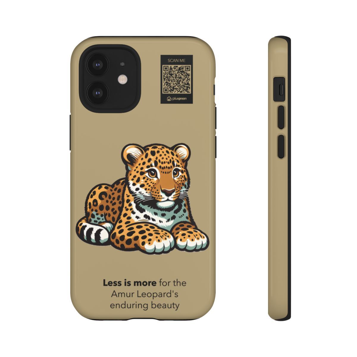 Amur Leopard Phone Case (Tough, Khaki)