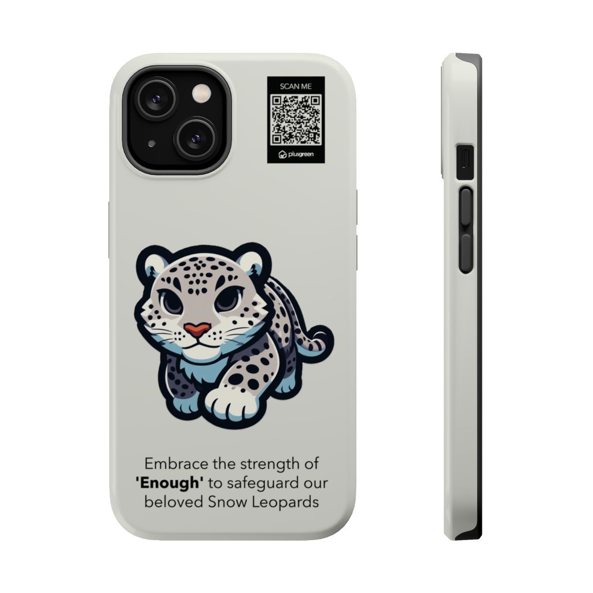 Snow Leopard Phone Case - MagSafe® compatible (Tough, Moon Mist)