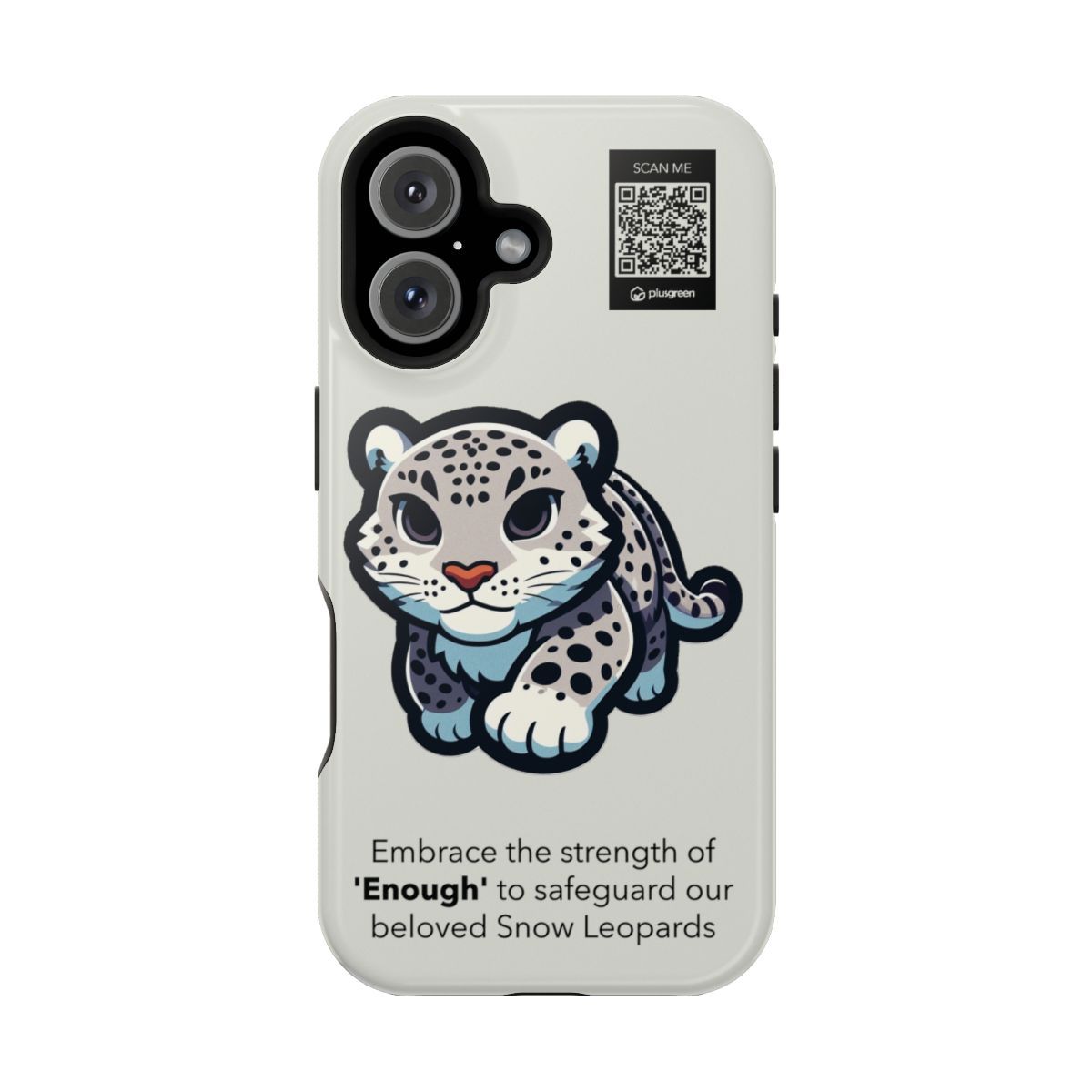 Snow Leopard Phone Case - MagSafe® compatible (Tough, Moon Mist), Surfaces: Glossy, Phone models: iPhone 16