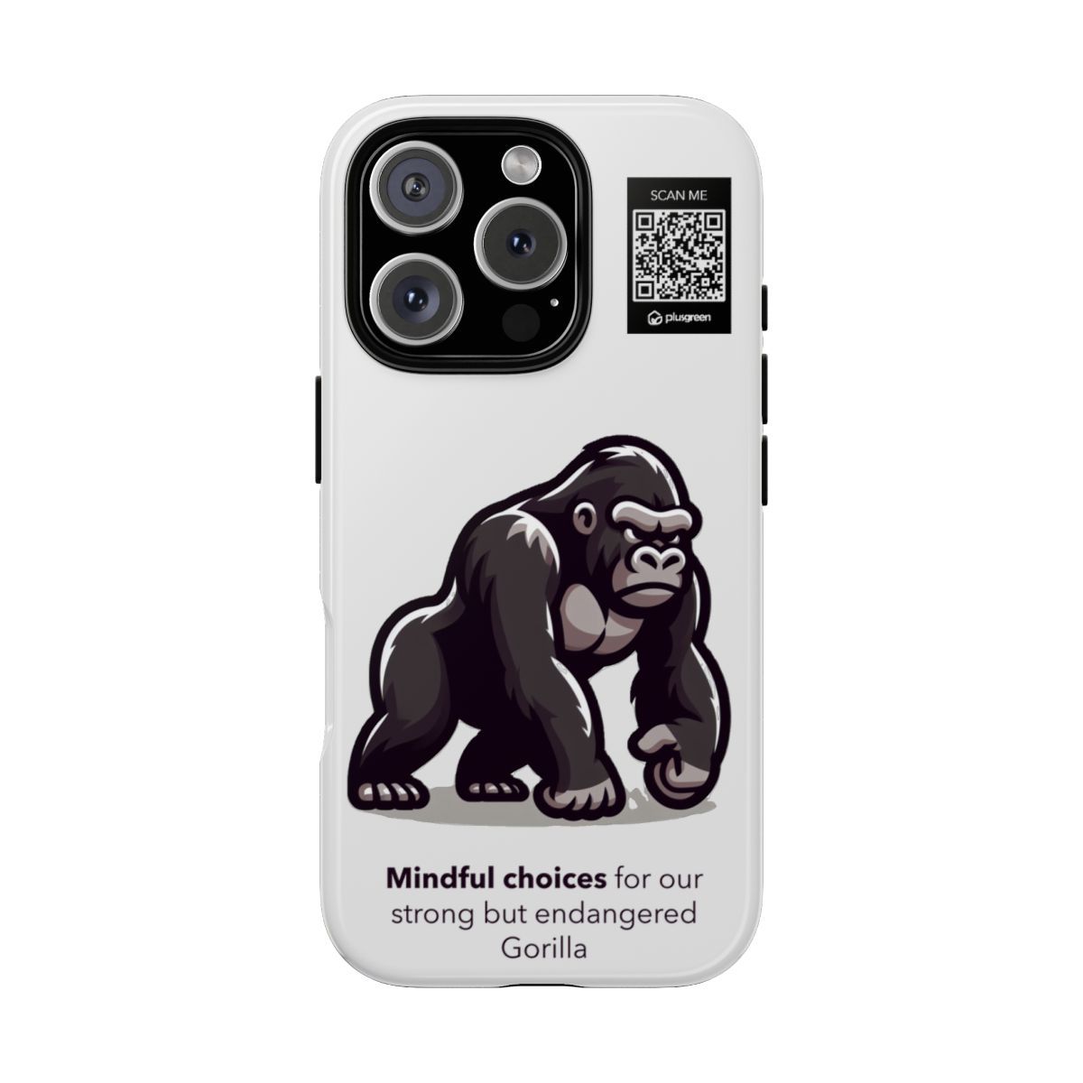 Gorilla Phone Case (Tough, Snow), Finishes: Glossy, Phone models: iPhone 16 Pro