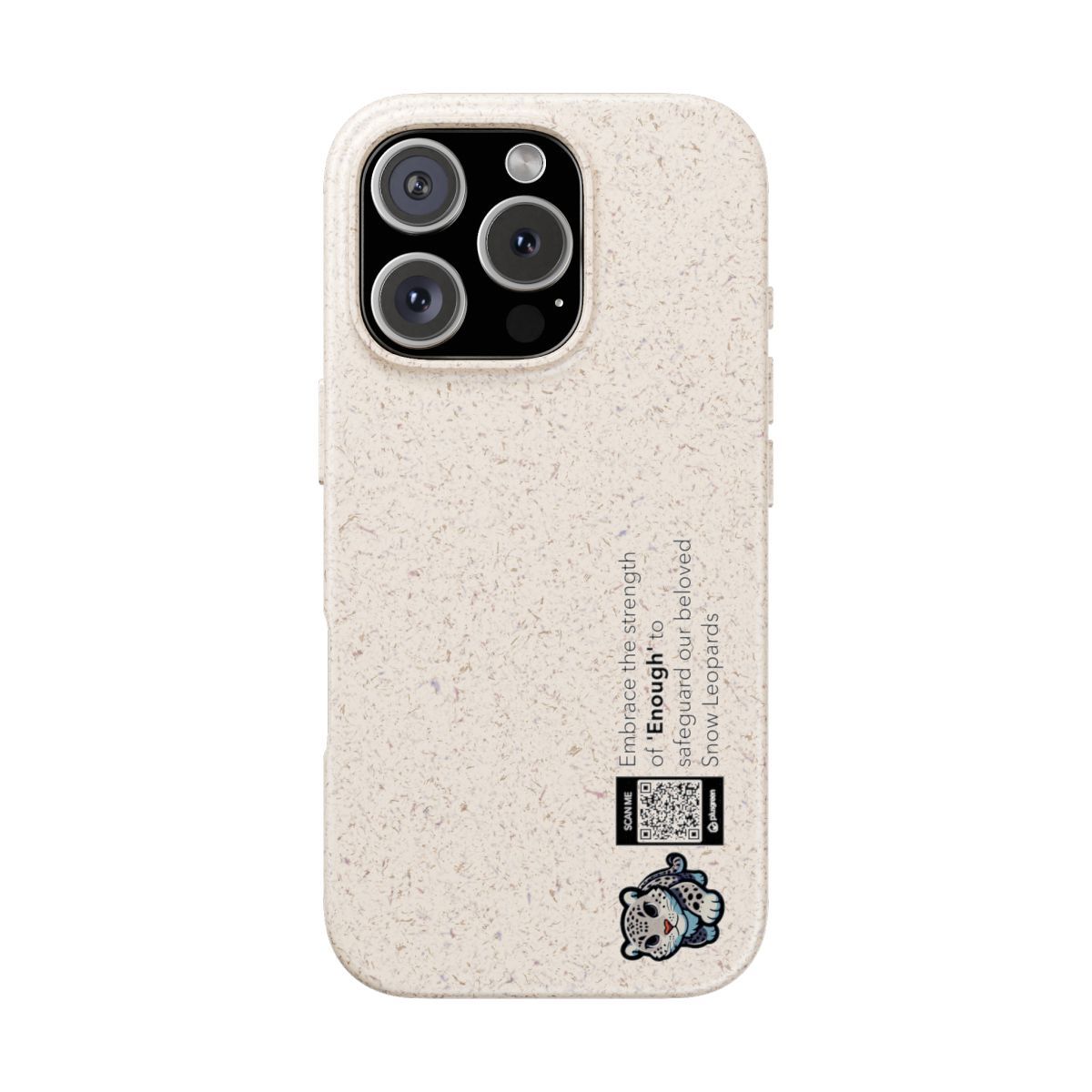 Low profile Snow Leopard Eco-Friendly Phone Case, Phone Models: iPhone 16 Pro