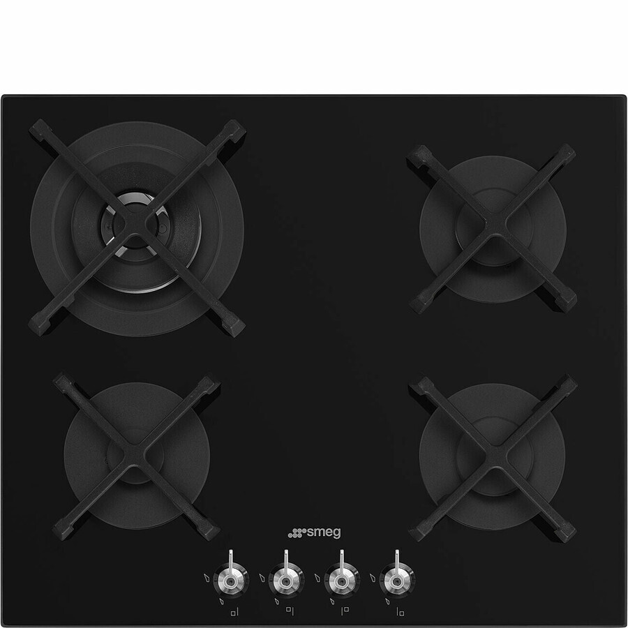 Smeg Gas Hob Ceramic Black Glass 60 cm