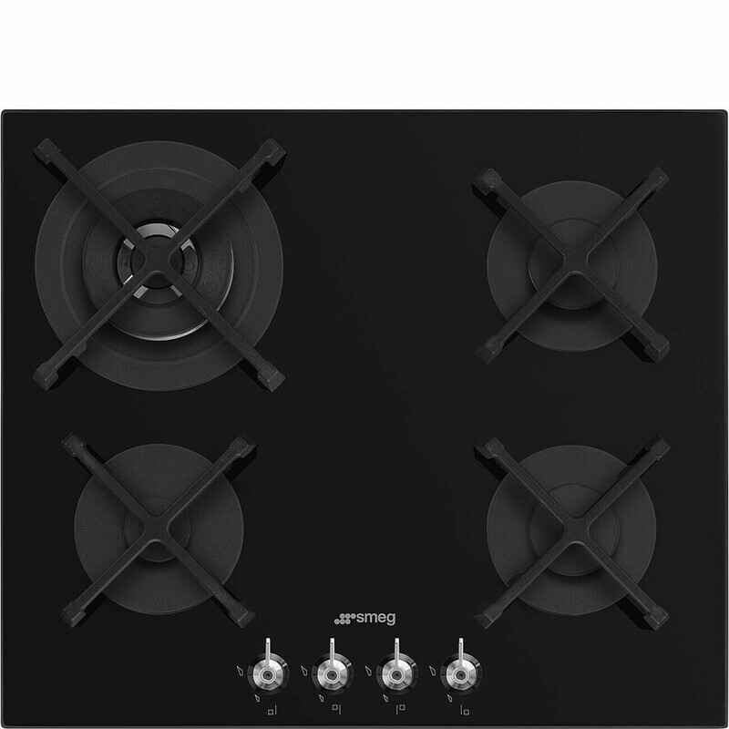 Smeg Gas Hob Ceramic Black Glass 60 cm