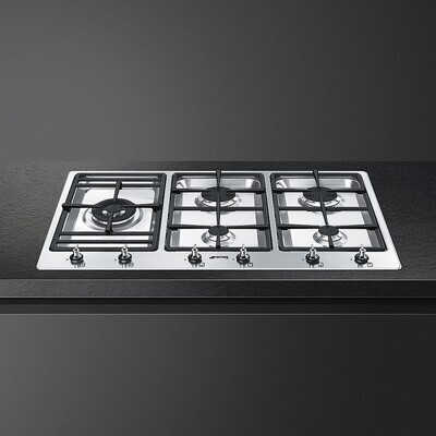 Smeg Gas Hob Stainless Steel 90cm Front Knob