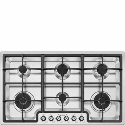 Smeg Gas Hob Classic Stainless Steel 90cm 6 Burner