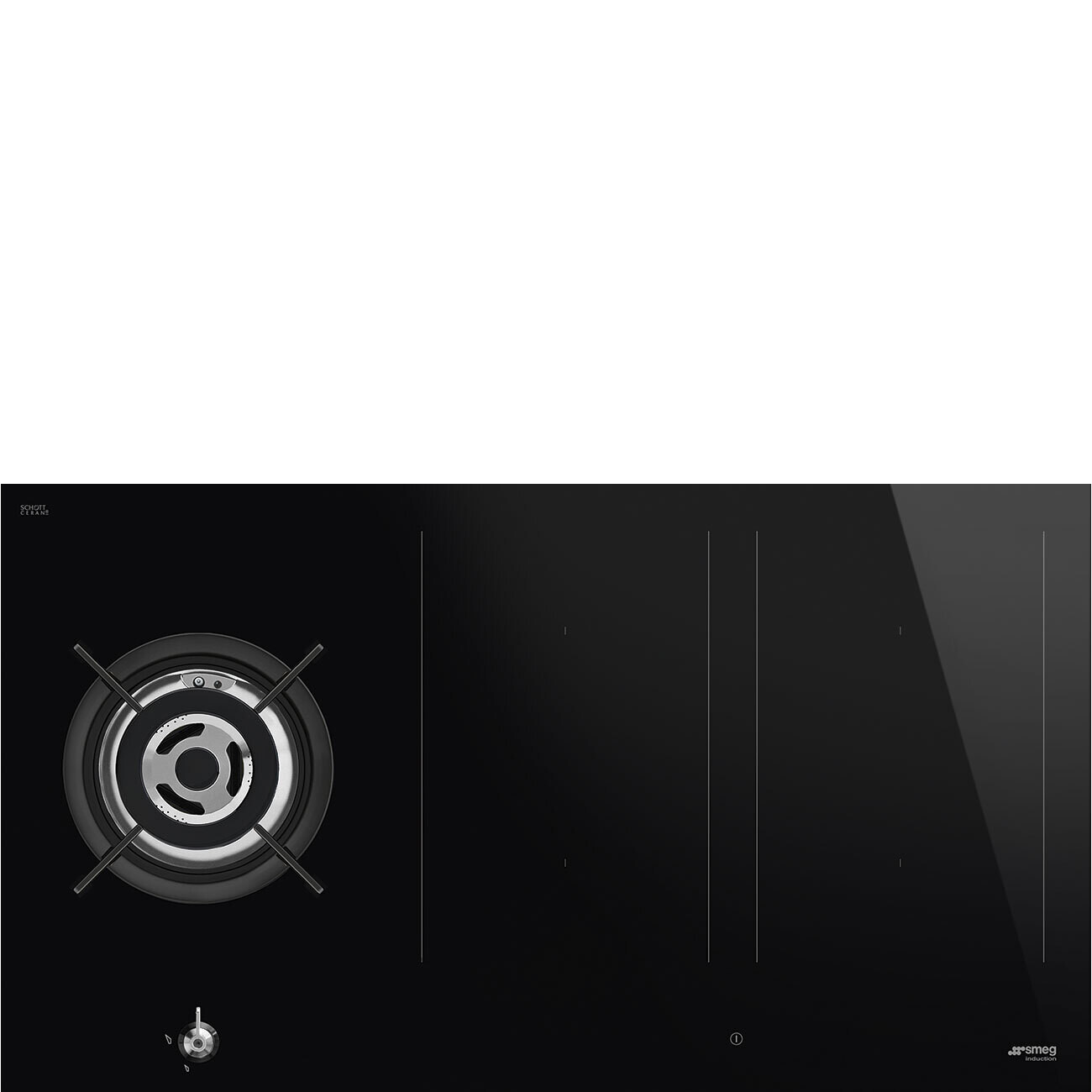 Smeg Mixed Hybrid Hob Gas + Induction 90 cm