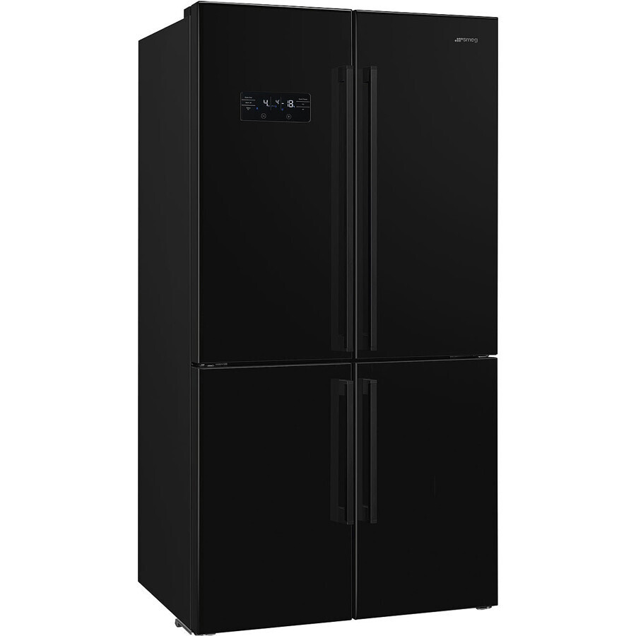 4-Door Refrigerator Free-Standing Black 90 cm