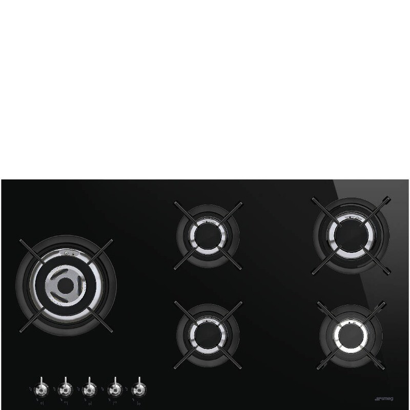 Smeg Gas Hob Ceramic Black Glass 90 cm