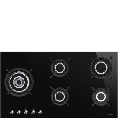 Smeg Gas Hob Ceramic Black Glass 90 cm